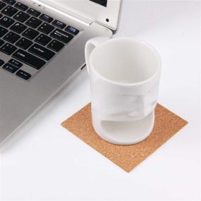 img 1 attached to 🧵 Transform Your DIY Crafts with Arroyner 110 Pack Self-Adhesive Cork Squares and Round Cork Board for Coasters!