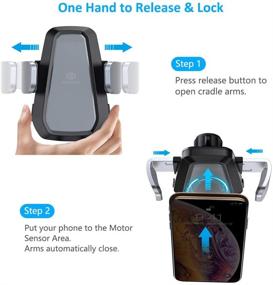 img 1 attached to DesertWest Wireless Car Charger Mount: Auto Clamping Sensor, Qi Fast Charging, Universal Cell Phone Holder Compatible with iPhone, Samsung Galaxy, Huawei, LG, and More