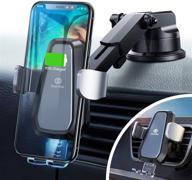 desertwest wireless car charger mount: auto clamping sensor, qi fast charging, universal cell phone holder compatible with iphone, samsung galaxy, huawei, lg, and more logo