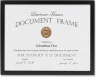 lawrence frames gallery collection: black 🖼️ wood certificate picture frame, 8-1/2 x 11-inch логотип