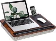 💻 rossie premium bamboo lap desk with wrist rest, mouse pad, phone holder - suitable for laptops up to 15.6 inches - espresso finish - style no. 91712 logo
