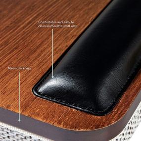 img 1 attached to 💻 Rossie Premium Bamboo Lap Desk with Wrist Rest, Mouse Pad, Phone Holder - Suitable for Laptops Up to 15.6 Inches - Espresso Finish - Style No. 91712