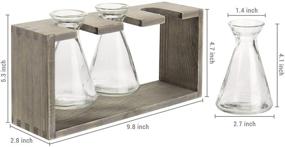 img 1 attached to 🌿 Rustic Grey Wood Stand with 3-Glass Beaker Flower Vases by MyGift