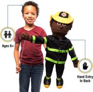 fireman black ventriloquist style puppet logo