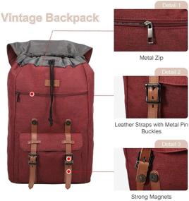 img 2 attached to 🎒 LOVEVOOK Vintage Backpack Computer Classic: Timeless Elegance with Modern Functionality