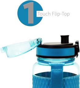 img 3 attached to Swig Savvy BPA Free Tritan Water Bottle: 32oz with Silicone Sleeve, Fruit Infuser Filter, Leak-Free Flip Top & One-Click Open