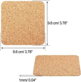 img 3 attached to 🔲 Hotop Self-adhesive Square Cork Coasters Mats Backing Sheets (Pack of 60) - Ideal for Coasters and DIY Crafts Supplies
