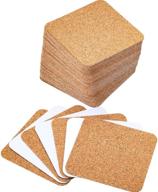 🔲 hotop self-adhesive square cork coasters mats backing sheets (pack of 60) - ideal for coasters and diy crafts supplies logo