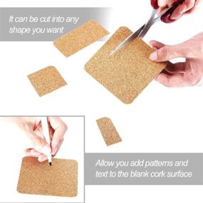 img 1 attached to 🔲 Hotop Self-adhesive Square Cork Coasters Mats Backing Sheets (Pack of 60) - Ideal for Coasters and DIY Crafts Supplies