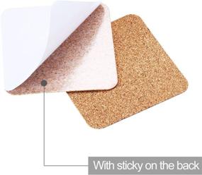 img 2 attached to 🔲 Hotop Self-adhesive Square Cork Coasters Mats Backing Sheets (Pack of 60) - Ideal for Coasters and DIY Crafts Supplies