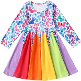 img 4 attached to Frogwill Toddler Rainbow Butterfly Rainbow Bunny Girls' Clothing for Dresses