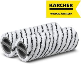 img 3 attached to 🧼 Efficient Karcher FC Stone Microfiber Floor Cleaner Rollers - Black, 2-Piece Set