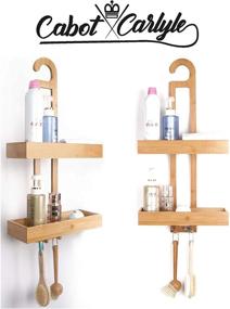 img 3 attached to 🛁 Bamboo Hanging Shower Caddy: Rust-Proof Organizer & Storage for Shampoo and Soap