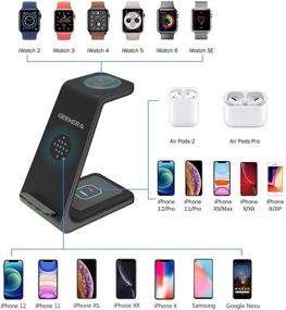 img 3 attached to 🔌 Беспроводная зарядка GEEKERA 3 в 1 для Apple Watch 6 SE 5 4 3 2, Airpods 2 / Pro, iPhone 13Pro Max / 13 Pro / 13/12 / 12PRO / 11/11 Pro / X / Xr, телефоны с поддержкой Qi-зарядки.