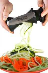 img 2 attached to 🍝 Zucchini Spaghetti Maker Bundle - Top Spiralizer with Peeler & Brush - Noodle Zoodler for Spiral Julienne & Fettuccine Pasta Hand Slicer - Low Carb/Keto/Paleo/Gluten Free CookBook