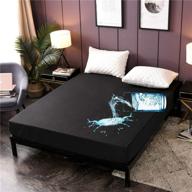 🛏️ holawakaka king waterproof mattress protector black fitted sheet breathable bed mattress pad cover, 14-inch deep pocket (black, king) logo