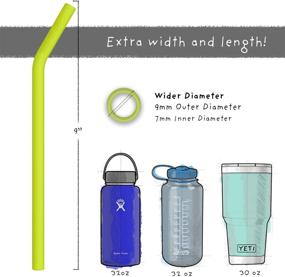 img 2 attached to 🥤 Softy Straws Premium Reusable Silicone Drinking Straws with Patented Straw Squeegee - 9" Long Curved Bend for 20/30oz Tumblers - BPA Free, Flexible, and Safe for Kids / Toddlers