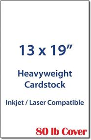 img 1 attached to 📄 13x19 Cardstock Sheets for Inkjet or Laser Printers - Heavyweight 80lb Cover Matte White Finish - Ideal for Flyers, Posters, Covers (Pack of 100)