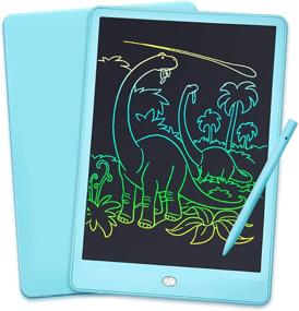 img 4 attached to 🎨 10 Inch LCD Writing Tablet: Colorful Doodle & Drawing Pad, Erasable & Reusable, Educational Learning Toy for 3-8 Year Old Boys and Girls (Blue)