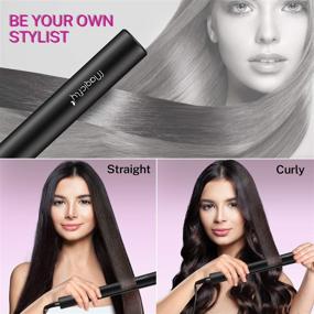 img 3 attached to Magicfly Hair Straightener Flat Iron - Ceramic Tourmaline Ionic Hair Iron for Straightening and Curling with Adjustable Temp, Instant Heat, LCD Display, 360 Swivel Cord - Suitable for All Hair Types (Black)