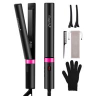 magicfly hair straightener flat iron - ceramic tourmaline ionic hair iron for straightening and curling with adjustable temp, instant heat, lcd display, 360 swivel cord - suitable for all hair types (black) logo
