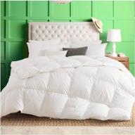 🛏️ kasentex luxurious twin size white down comforter duvet insert - year round comfort, poly cotton shell, down proof logo