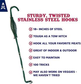 img 1 attached to 3 Andrew's Premium Stainless Steel BBQ Hooks - Durable Steel Hooks for Texas Style Barbecue, Smoker, and Grill - Versatile Grilling Accessories for Camping (Left Steel)