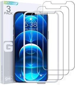 img 4 attached to Luckymore iPhone 12 Pro Max Screen Protector, 6.7-inch 📱 Tempered Glass - 3 Pack, Compatible with iPhone 12 Pro Max