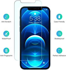 img 1 attached to Luckymore iPhone 12 Pro Max Screen Protector, 6.7-inch 📱 Tempered Glass - 3 Pack, Compatible with iPhone 12 Pro Max