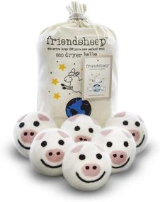 img 4 attached to 🐷 FRIENDSHEEP Wool Dryer Balls 6 Pack XL Organic Premium Reusable Cruelty Free Handmade Fair Trade | Lint-Free Fabric Softener | Adorable Pig - Piggy Band Design