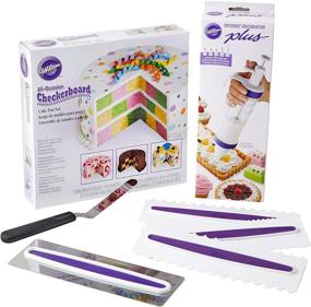 img 4 attached to 🎂 Wilton Checkerboard Cake Decorating Set, 7-Piece - Including Round Cake Pans, Cake Decorating Tool, Icing Smoother, 3 Icing Combs, and Spatula
