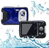 📷 cocac waterproof camera 21mp 1080p underwater digital camera: capture stunning snorkeling, travel, and swimming moments with flash, rechargeable hd camera, 2.8 inch lcd screen, and bonus 16g card (blue) logo