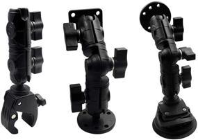 img 1 attached to 1 inch Double Socket Swivel Arm for Marine Composite, Compatible with RAM, Arkon, iBolt & More (25mm/B Size Ball Adapters)