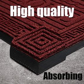 img 3 attached to Non-Slip Heavy Duty Rubber Backing Welcome Door Mat - 30x17 inches - Easy Clean, Absorbent, Waterproof Outdoor Doormat for Home Entrance