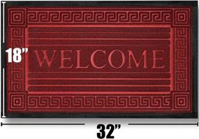 img 1 attached to Non-Slip Heavy Duty Rubber Backing Welcome Door Mat - 30x17 inches - Easy Clean, Absorbent, Waterproof Outdoor Doormat for Home Entrance