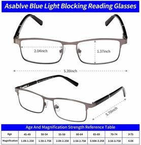 img 1 attached to 👓 Enhanced Vision: 3 Pack Blue Light Blocking Reading Glasses for Men - Combat Eye Strain & Anti Glare