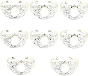 img 3 attached to 📿 MIAO JIN Oval Cabochon Filigree Bezel Tray Bracelet Set for Crafting DIY Bracelets Making - 8 Pcs, 25x18mm (Silver)