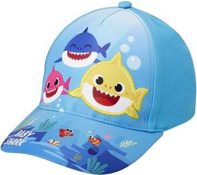 img 4 attached to Baby Shark Curved Brim 🦈 Snap-Back Hat for Toddler Boys - Nickelodeon