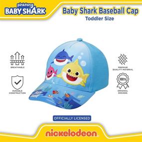 img 1 attached to Baby Shark Curved Brim 🦈 Snap-Back Hat for Toddler Boys - Nickelodeon