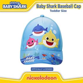 img 2 attached to Baby Shark Curved Brim 🦈 Snap-Back Hat for Toddler Boys - Nickelodeon