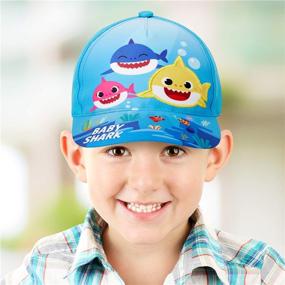 img 3 attached to Baby Shark Curved Brim 🦈 Snap-Back Hat for Toddler Boys - Nickelodeon