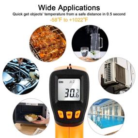img 2 attached to 🌡️ Self-Calibrating Digital Infrared Laser Thermometer -58°F to 1022°F (-50°C to 550°C), Non-Contact IR Temp Gun for Kitchen Cooking, Automotive, HVAC and Industry with Backlit Display