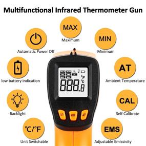 img 3 attached to 🌡️ Self-Calibrating Digital Infrared Laser Thermometer -58°F to 1022°F (-50°C to 550°C), Non-Contact IR Temp Gun for Kitchen Cooking, Automotive, HVAC and Industry with Backlit Display