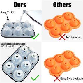 img 2 attached to 🧊 Premium Silicone Ice Cube Molds 2 Pack - Large Square & Whiskey Ice Ball Maker Trays With Lid for Cocktails, Bourbon - Durable, Reusable Ice Cube Trays