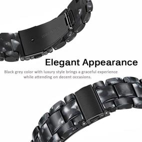 img 2 attached to 📲 Premium Resin Band for Samsung Galaxy Watch 42mm/ Galaxy Active 40mm/ Active 2 40mm & 44mm - Black Grey