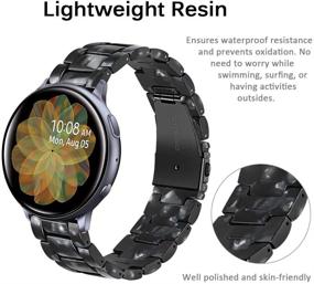 img 3 attached to 📲 Premium Resin Band for Samsung Galaxy Watch 42mm/ Galaxy Active 40mm/ Active 2 40mm & 44mm - Black Grey