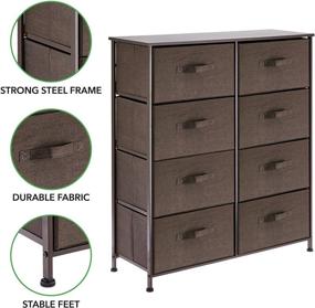 img 2 attached to 🗄️ Efficient mDesign Storage Dresser Furniture Unit - 8 Slim Drawer Removable Fabric Bins - Espresso Brown for Bedroom, Office, Living Room, and Closet