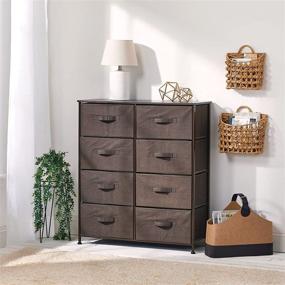 img 3 attached to 🗄️ Efficient mDesign Storage Dresser Furniture Unit - 8 Slim Drawer Removable Fabric Bins - Espresso Brown for Bedroom, Office, Living Room, and Closet