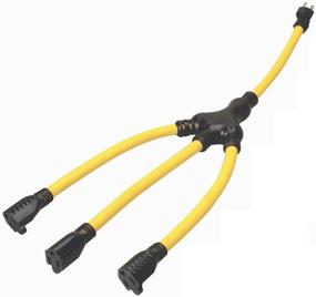 img 2 attached to Coleman Cable 09019 W-Splitter: Efficient 1-to-3 Outlet Extending Adapter - 2-Foot