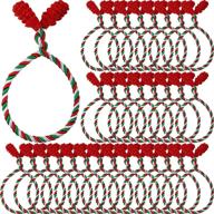 🎄 christmas decorative garland ties: 30-piece flexible twist ties for holiday decorations & craft wrapping – 15.7 inches, red, green, white logo